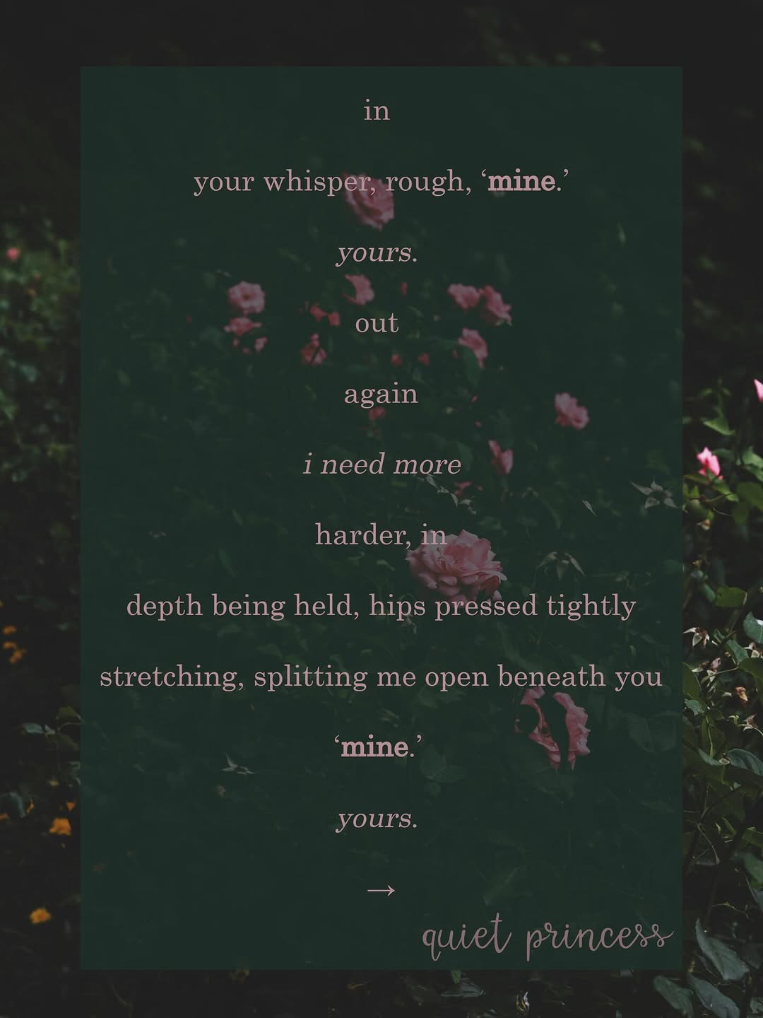 'Mine' — a dark poetry piece by QuietPrincess